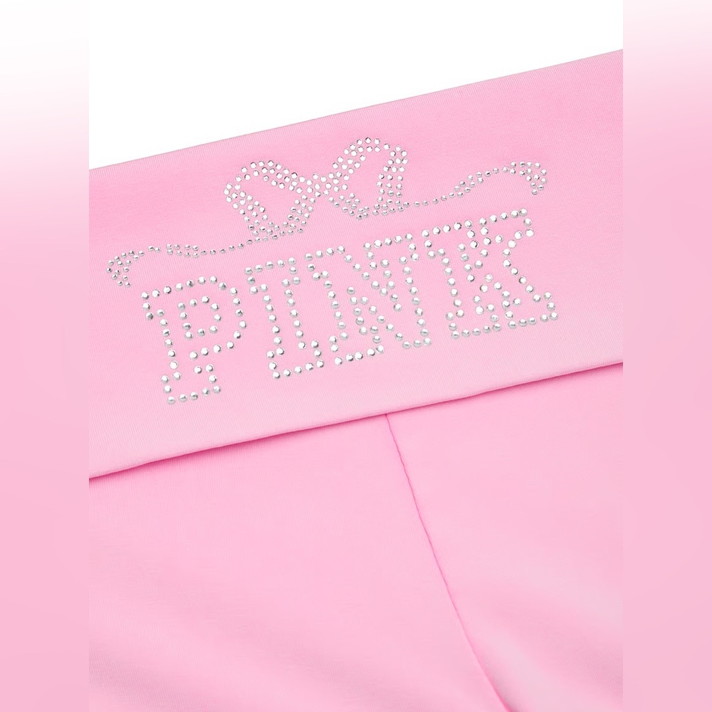 PINK x LoveShackFancy Cotton Foldover Flare Leggings - Picture 4 of 5